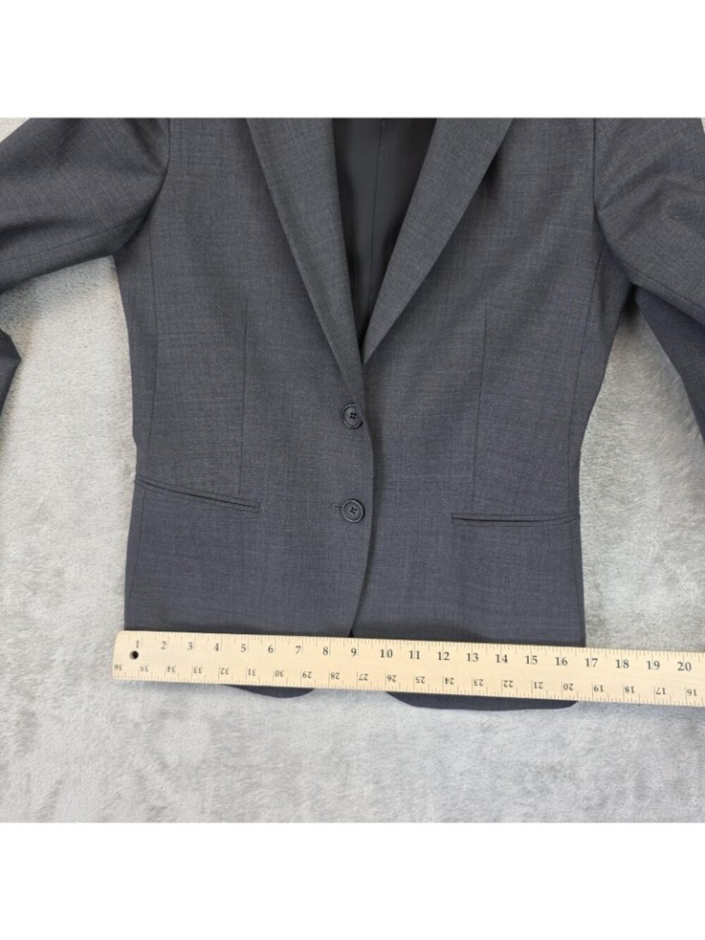 Theory Blazer Womens 6 Gray Virgin Wool Two Button Lined Slim Jacket Career - Picture 10 of 10